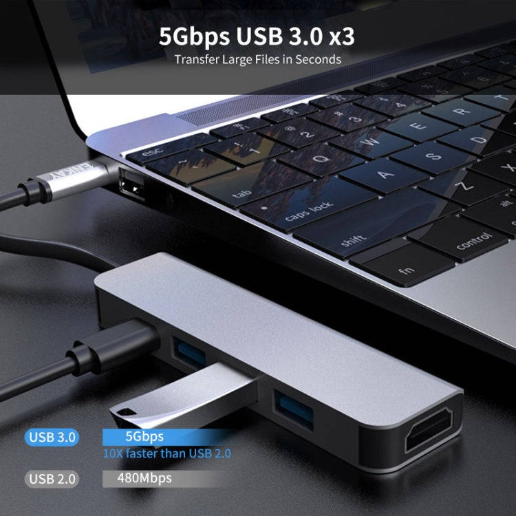 ENKAY Hat-Prince 5 in 1 Type-C Hub 4K HDMI Converter Docking Station USB 3.0 Adapter