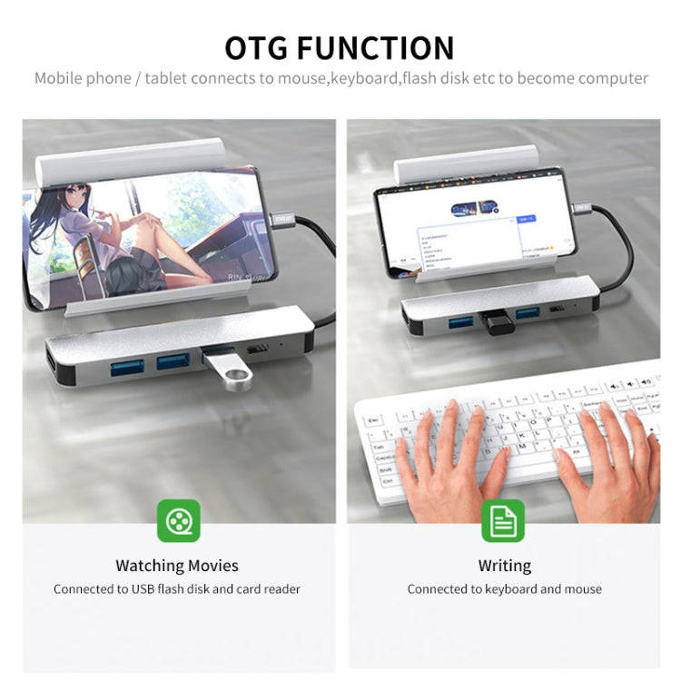 ENKAY Hat-Prince 5 in 1 Type-C Hub 4K HDMI Converter Docking Station USB 3.0 Adapter