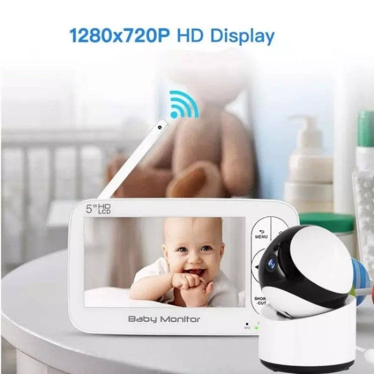 DY55A Built-in Lullabies Video Babyphone 5 inch Screen Digital Wireless Baby Monitor Camera(AU Plug)
