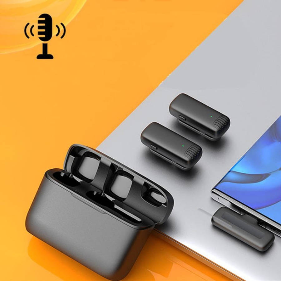One by Two Wireless Lavalier Microphones with Charging Case, Port: 8 Pin