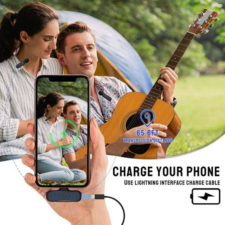 One by Two Wireless Lavalier Microphone Wireless Noise Reduction Microphone with Charging Case, P...