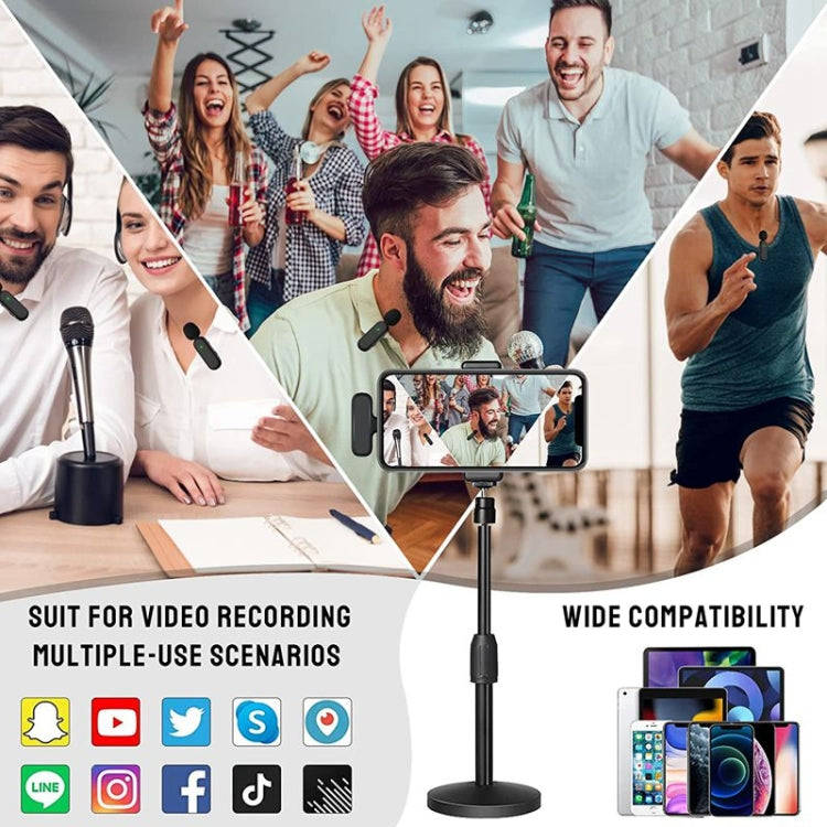 One by Two Wireless Lavalier Microphone Wireless Noise Reduction Microphone with Charging Case, P...