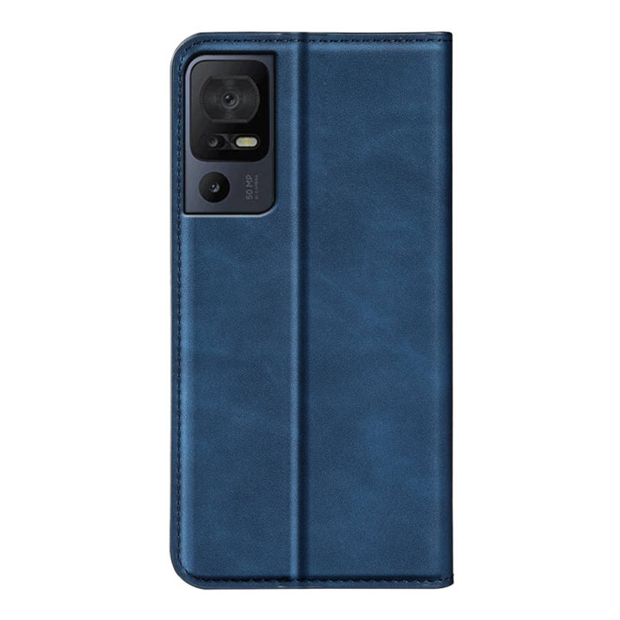 For TCL 40 SE Retro-skin  Magnetic Suction Leather Phone Case(Dark Blue)