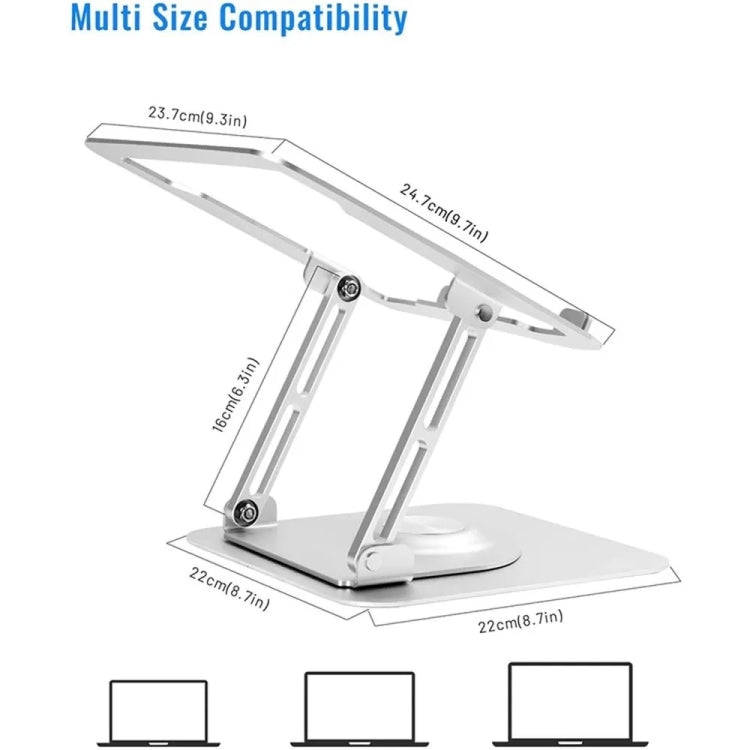 D147 Foldable 360 Degree Rotating Laptop Lifting Bracket Aluminum Alloy Notebook Desktop Stand(Gray)