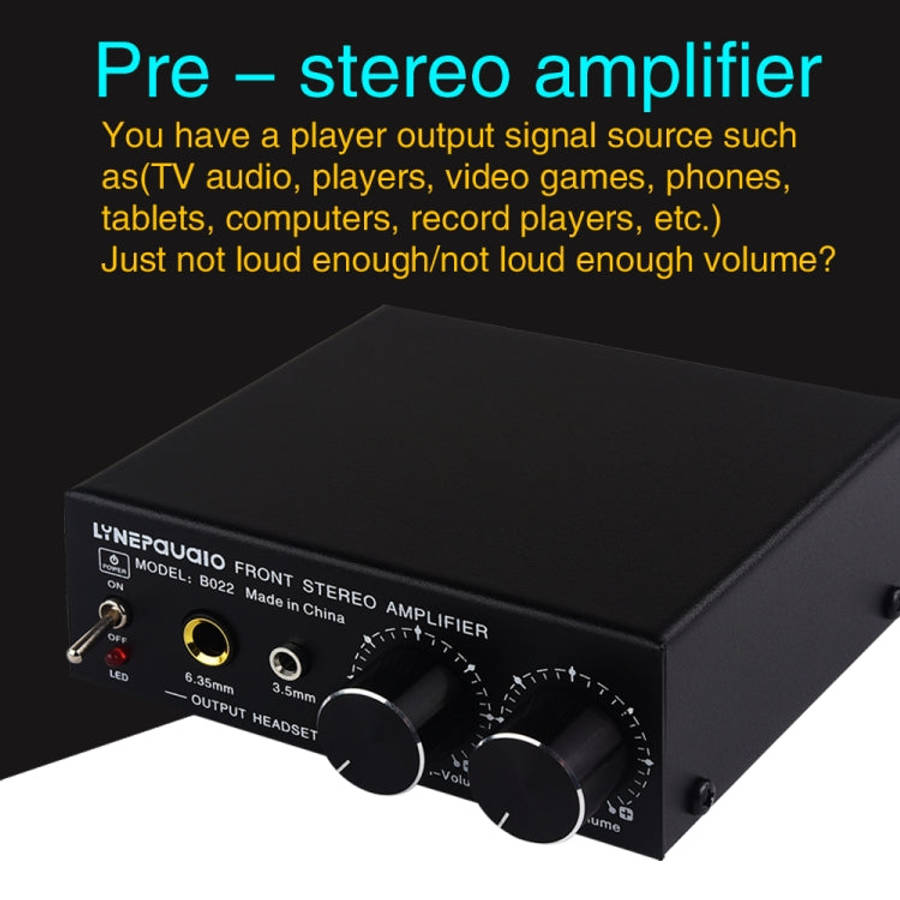 B022 Pre-Stereo Signal Amplifier Volume Booster Headphones Active Speaker Preamp Audio Amplifier