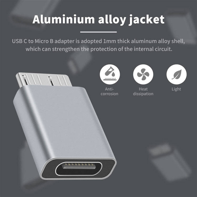 2 PCS JUNSUNMAY USB-C / Type-C Female to Male USB 3.0 Micro B Adapter Converter