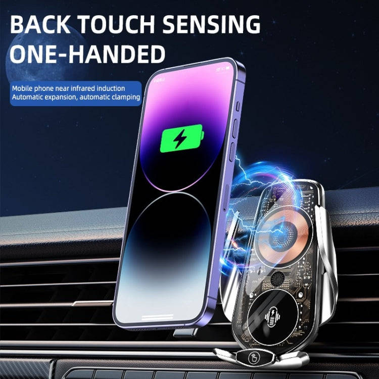 Q7 Magnetic Wireless Fast Charging Car Mobile Phone Charger Bracket with Start Button (Black)