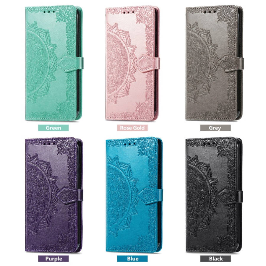 For Motorola Moto X40 Mandala Flower Embossed Leather Phone Case(Green)