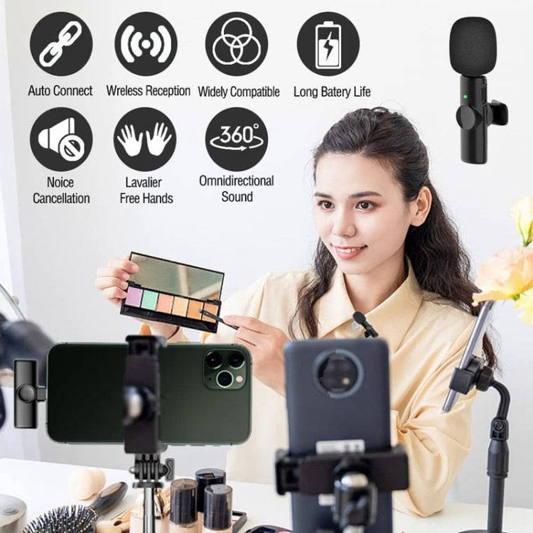 Bluetooth  Mini Microphone Wireless Lavalier Noise Reduction Microphone for iPhone / iPad, with 8...