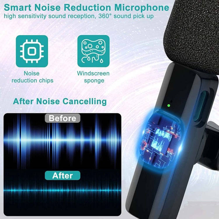 One by Two Lavalier Wireless Noise Reduction Microphone for Phone /  Camera / Laptop / MacBook wi...