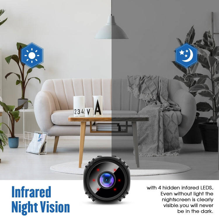 W8 Mini Camera HD 1080P Night Vision Battery Video Surveillance Wifi Smart Home Camera(Black)