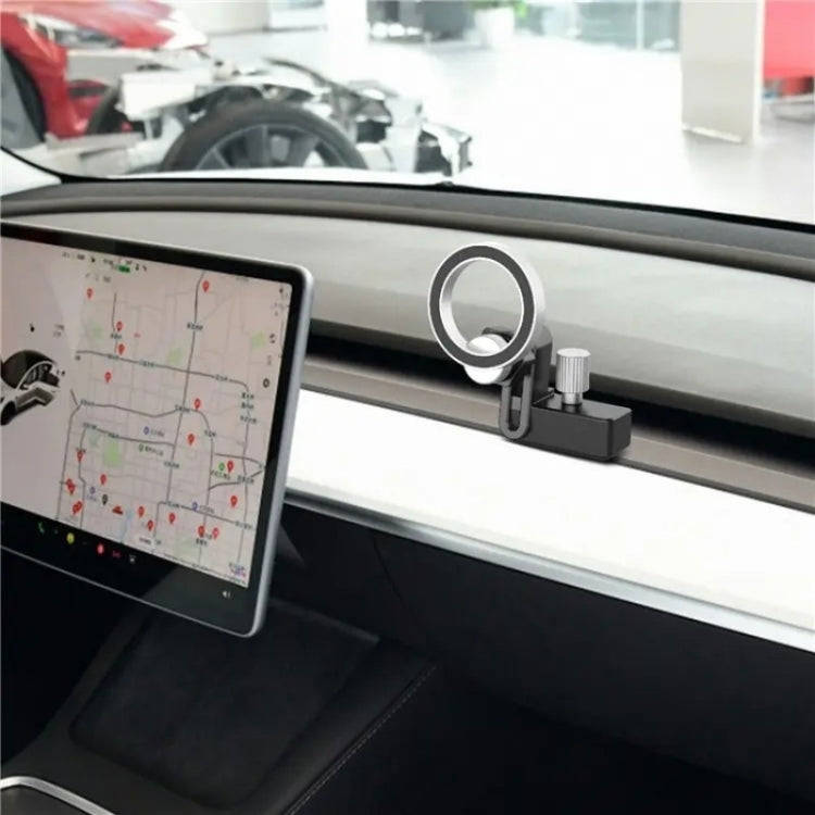 CZ-156 For Tesla Phone Holder Anti-Slip Shockproof Phone Bracket Magnetic Car Mount