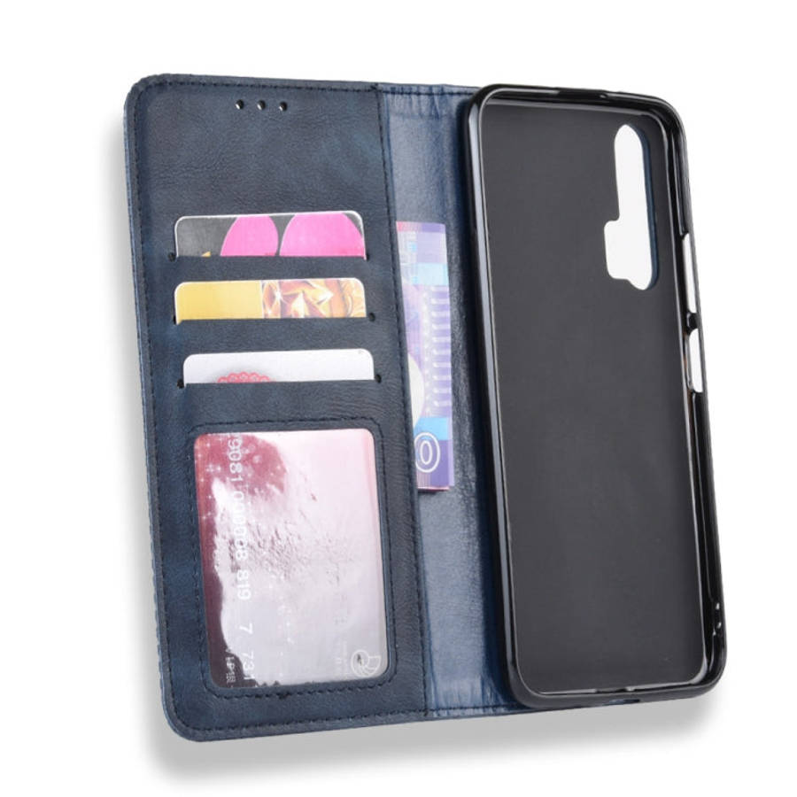 Magnetic Buckle Retro Crazy Horse Texture Horizontal Flip Leather Case for HUAWEI Honor 20pro , w...