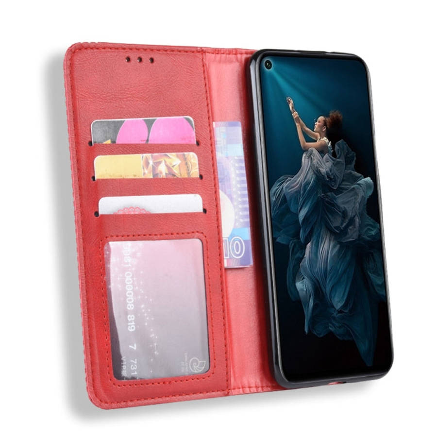 Magnetic Buckle Retro Crazy Horse Texture Horizontal Flip Leather Case for HUAWEI Honor 20pro , w...