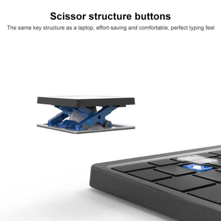 B099 Tablets Laptops 3-Mode Wireless Bluetooth Keyboard Rechargeable Folding Silent Keyboard