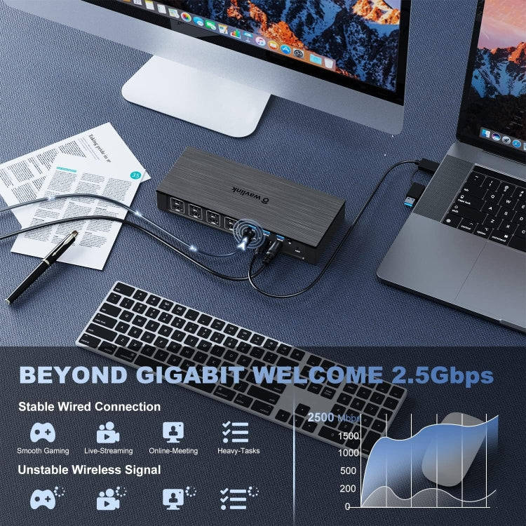 Wavlink UG69PD8 100W PD 18 in 1 Type-C Dock Compatible Type-C Universal Docking Station, Plug:UK ...