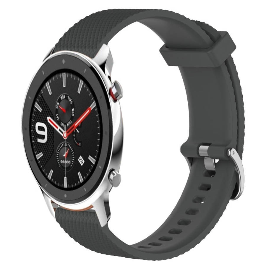 For Amazfit GTR 4 Pro 22mm Diamond Textured Silicone Watch Band(Dark Grey)