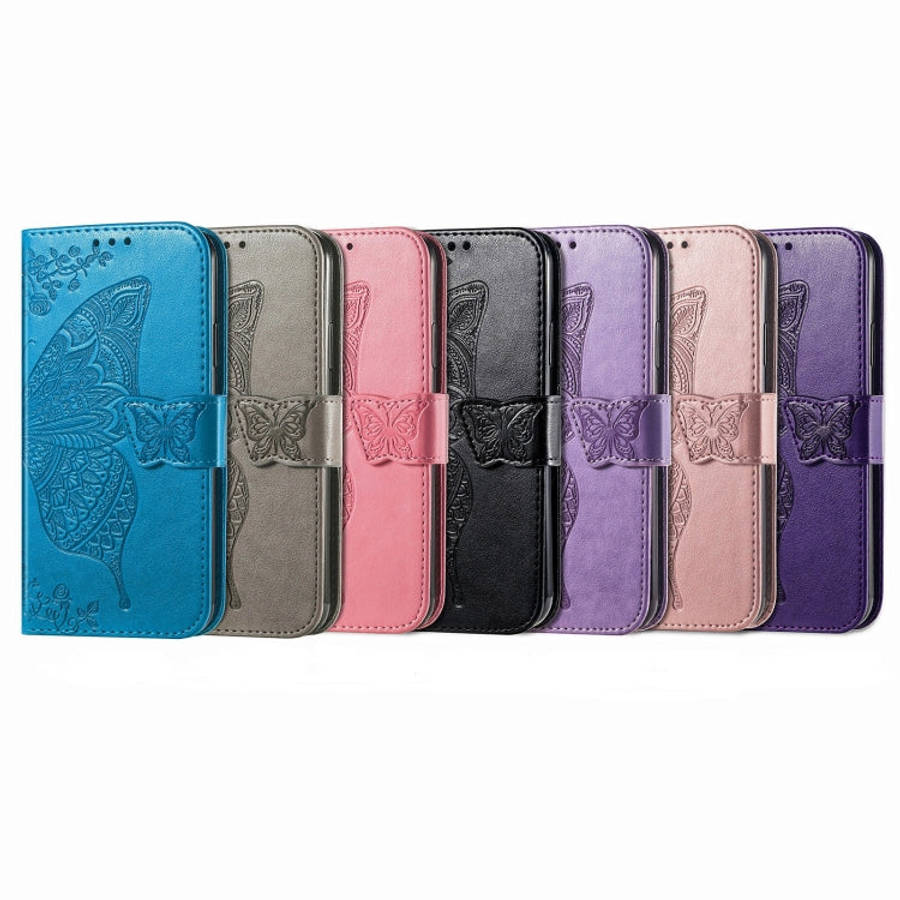For DOOGEE X98 Pro / X98 Butterfly Love Flower Embossed Leather Phone Case(Black)