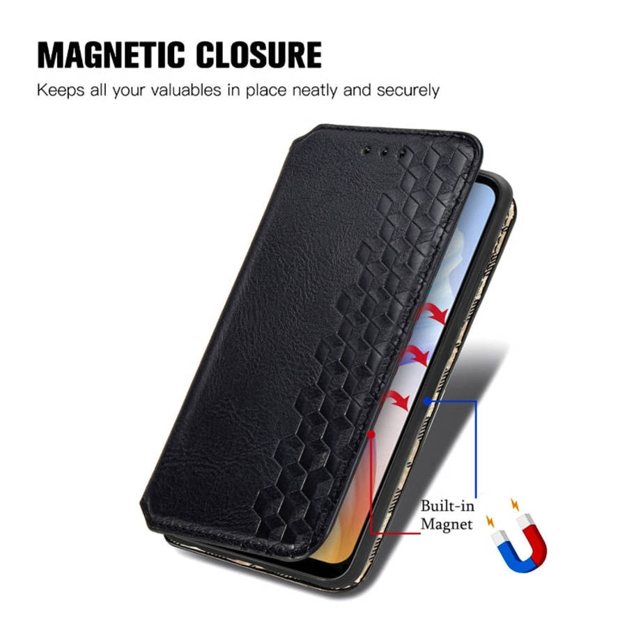 For DOOGEE X98 Pro / X98 Cubic Grid Pressed Magnetic Leather Phone Case(Black)