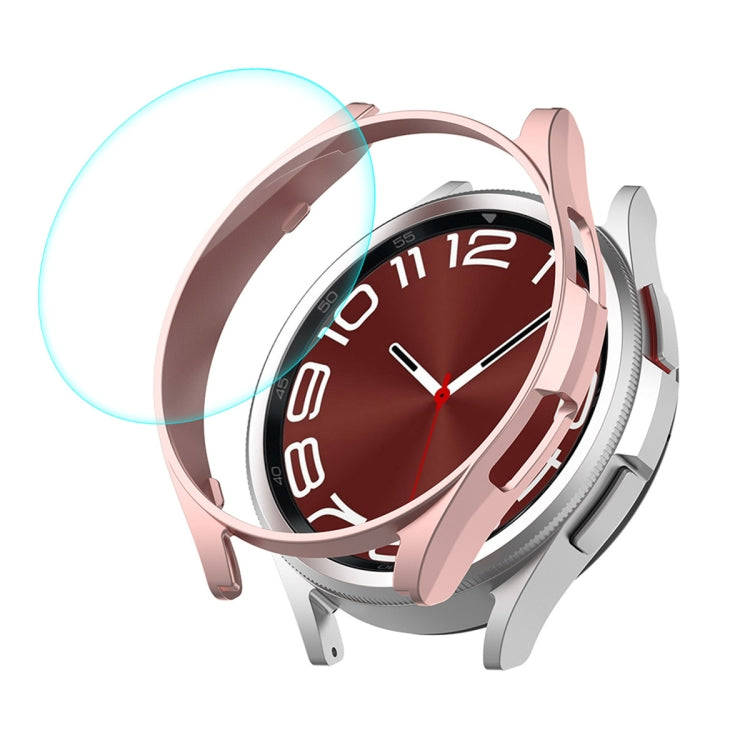 For Samsung Galaxy Watch6 Classic 43mm ENKAY Hat-Prince Electroplated Hard PC Case + 0.2mm 9H Gla...