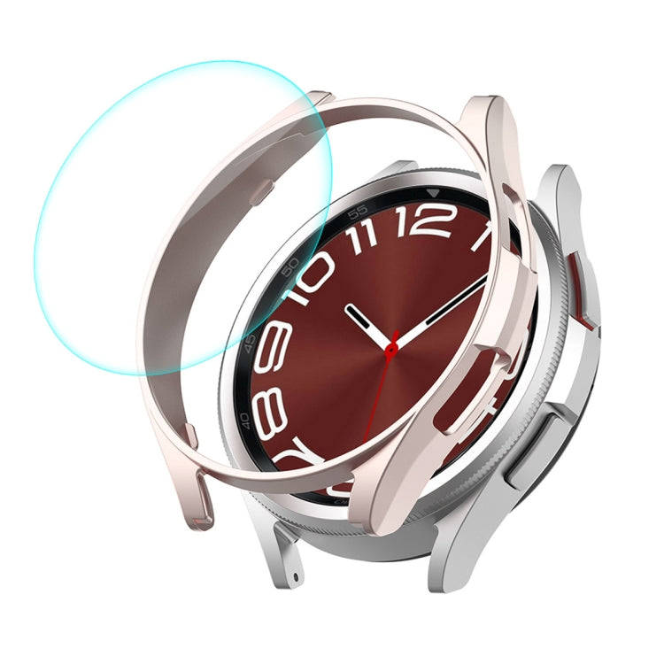 For Samsung Galaxy Watch6 Classic 43mm ENKAY Hat-Prince Electroplated Hard PC Case + 0.2mm 9H Gla...