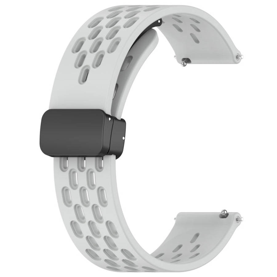 For Samsung Galaxy Watch 6 40mm 20mm Folding Magnetic Clasp Silicone Watch Band(Light Grey)