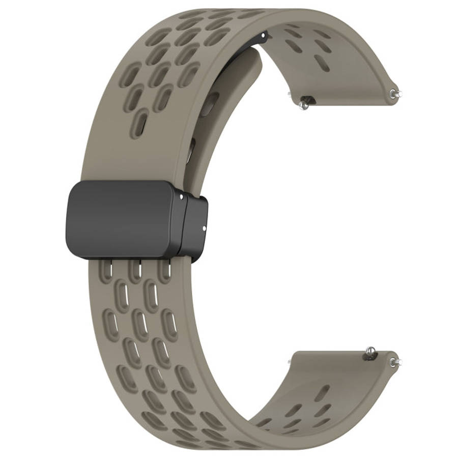 For Samsung Galaxy Watch 6 40mm 20mm Folding Magnetic Clasp Silicone Watch Band(Space Ash)