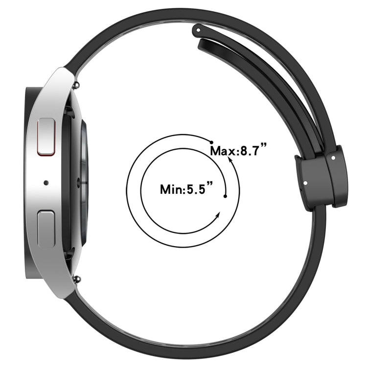 For Samsung Galaxy Watch 6 Classic 47mm 20mm Folding Magnetic Clasp Silicone Watch Band(Light Blue)