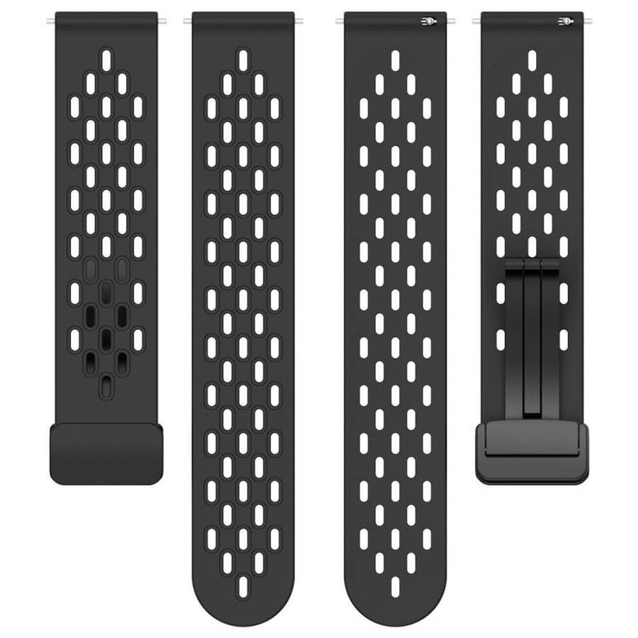For Samsung Galaxy watch 5 Pro Golf Edition 20mm Folding Magnetic Clasp Silicone Watch Band(Space...