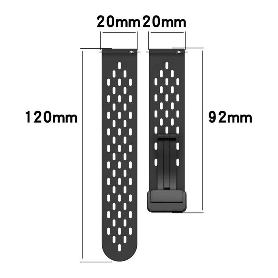 For Amazfit Pop Pro 20mm Folding Magnetic Clasp Silicone Watch Band(Blue)