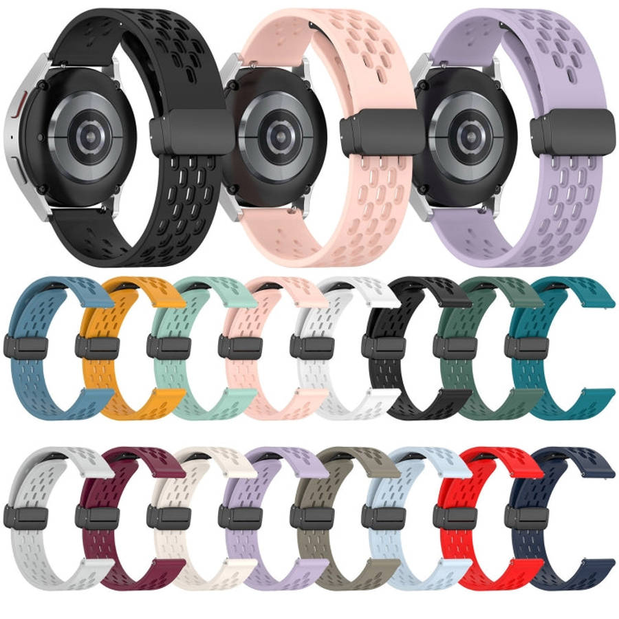For SUUNTO 9 Peak Pro 22mm Folding Magnetic Clasp Silicone Watch Band(Light Blue)