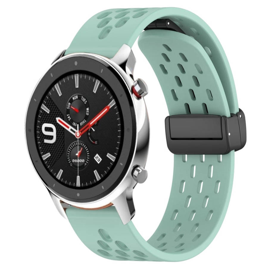 For Amazfit GTR 4 Pro 22mm Folding Magnetic Clasp Silicone Watch Band(Water Duck)
