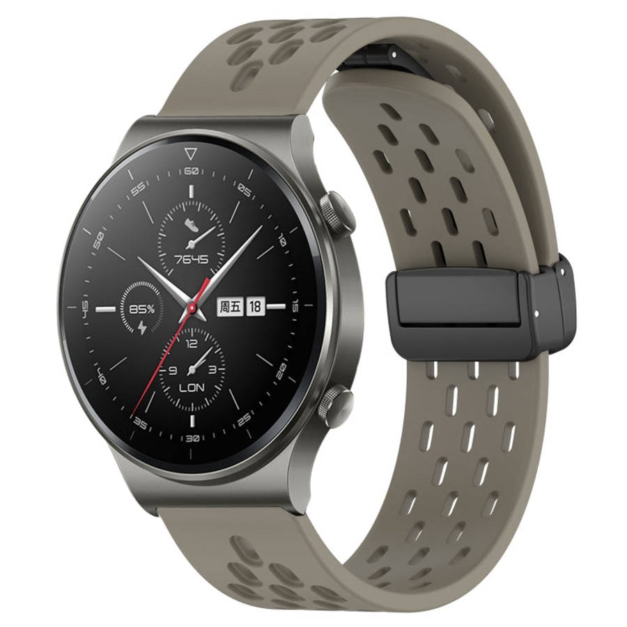 For Huawei GT2 Pro 22mm Folding Magnetic Clasp Silicone Watch Band(Space Ash)