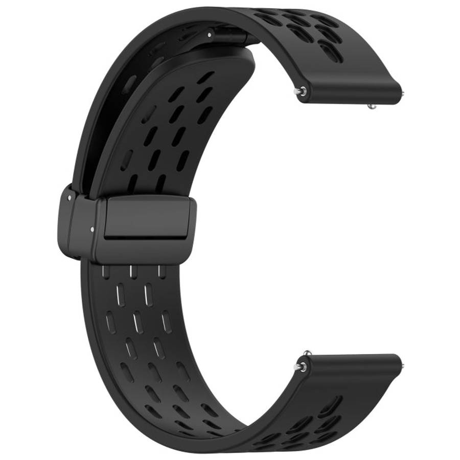 For Samsung Galaxy Watch Active 20mm Folding Magnetic Clasp Silicone Watch Band(Black)