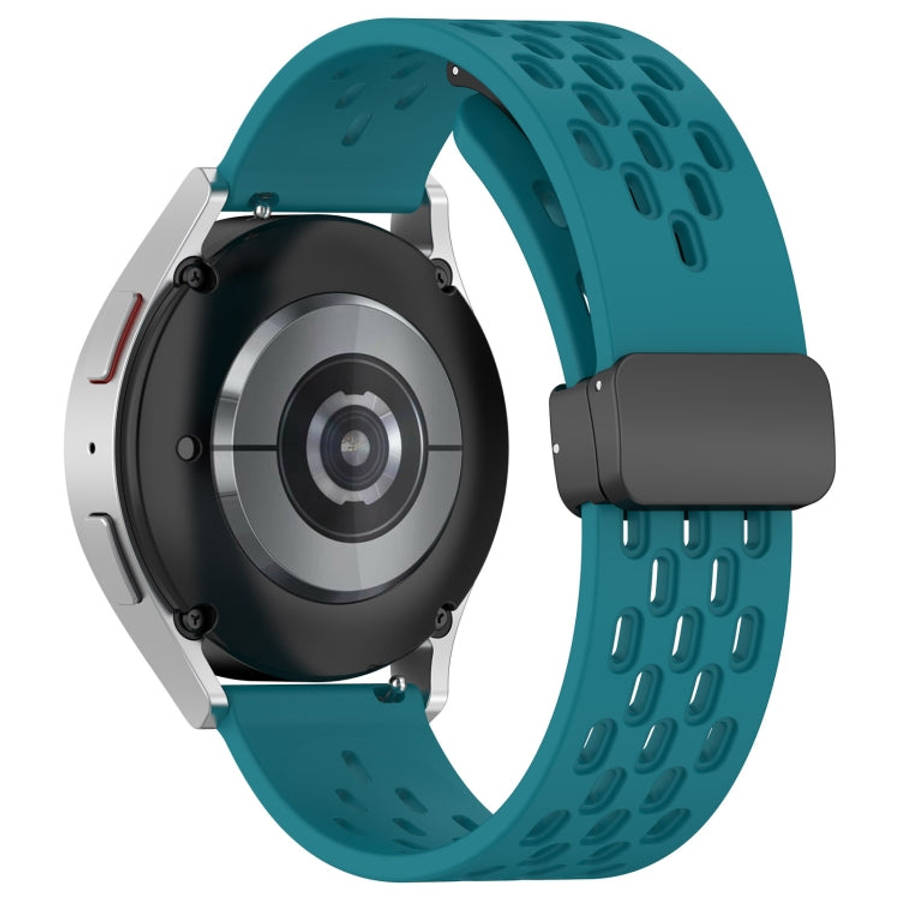 For Samsung Galaxy Watch Active 20mm Folding Magnetic Clasp Silicone Watch Band(Green)