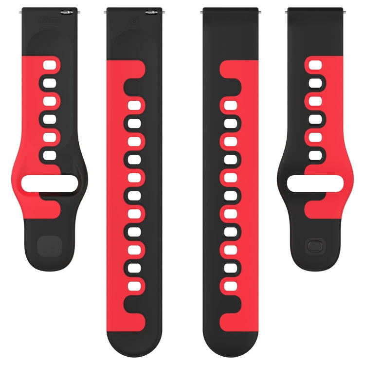 For Samsung Galaxy Watch 5 Pro  45mm 20mm Double Color Silicone Watch Band(Black+Red)