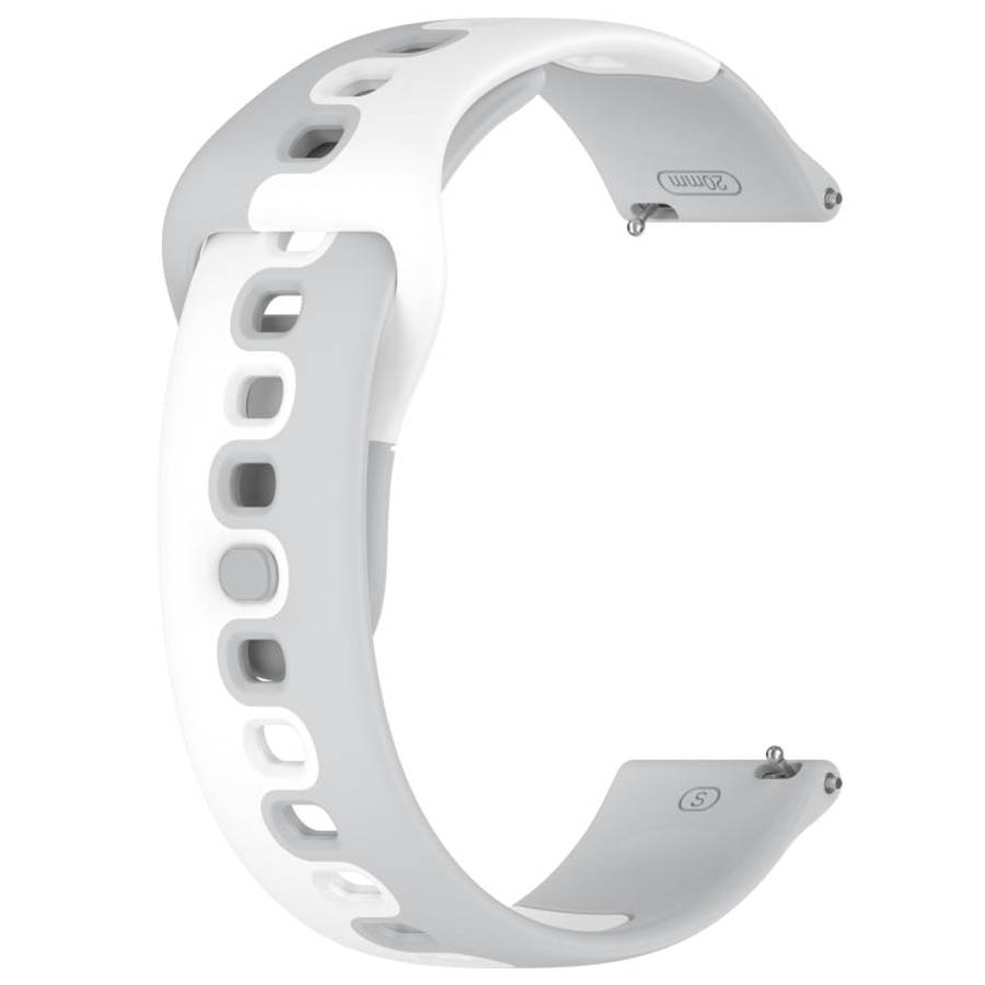 For Amazfit GTS 3 20mm Double Color Silicone Watch Band(Grey+White)