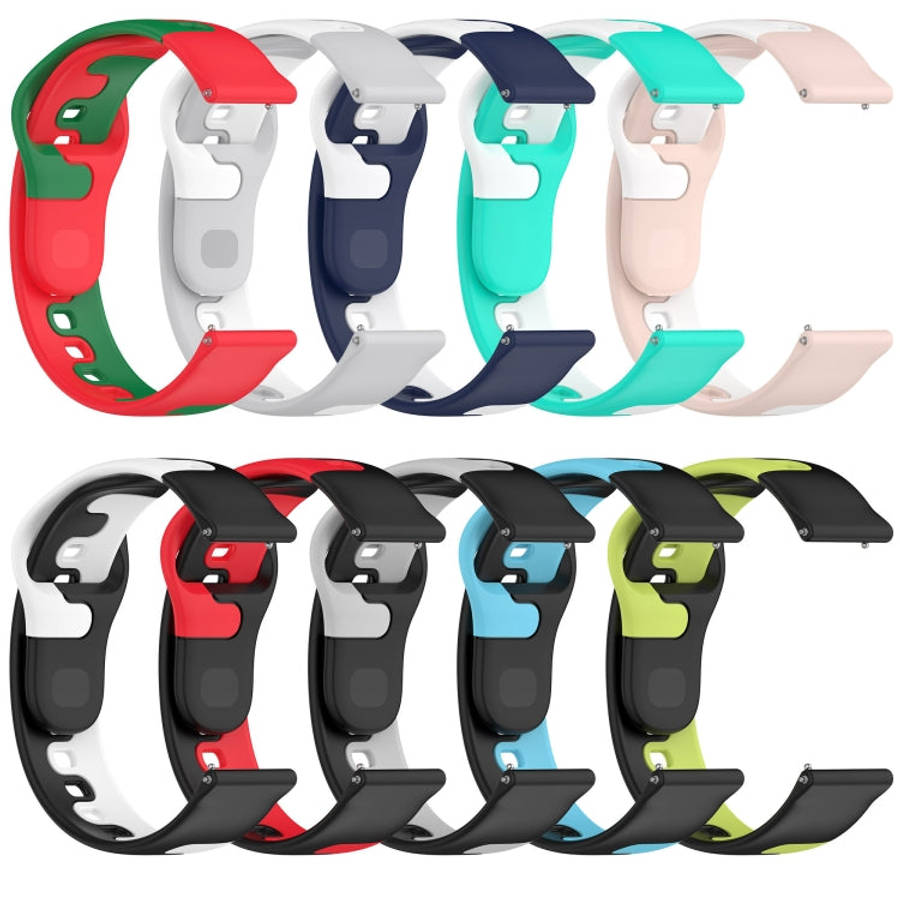 For Amazfit Pop Pro 20mm Double Color Silicone Watch Band(Grey+White)