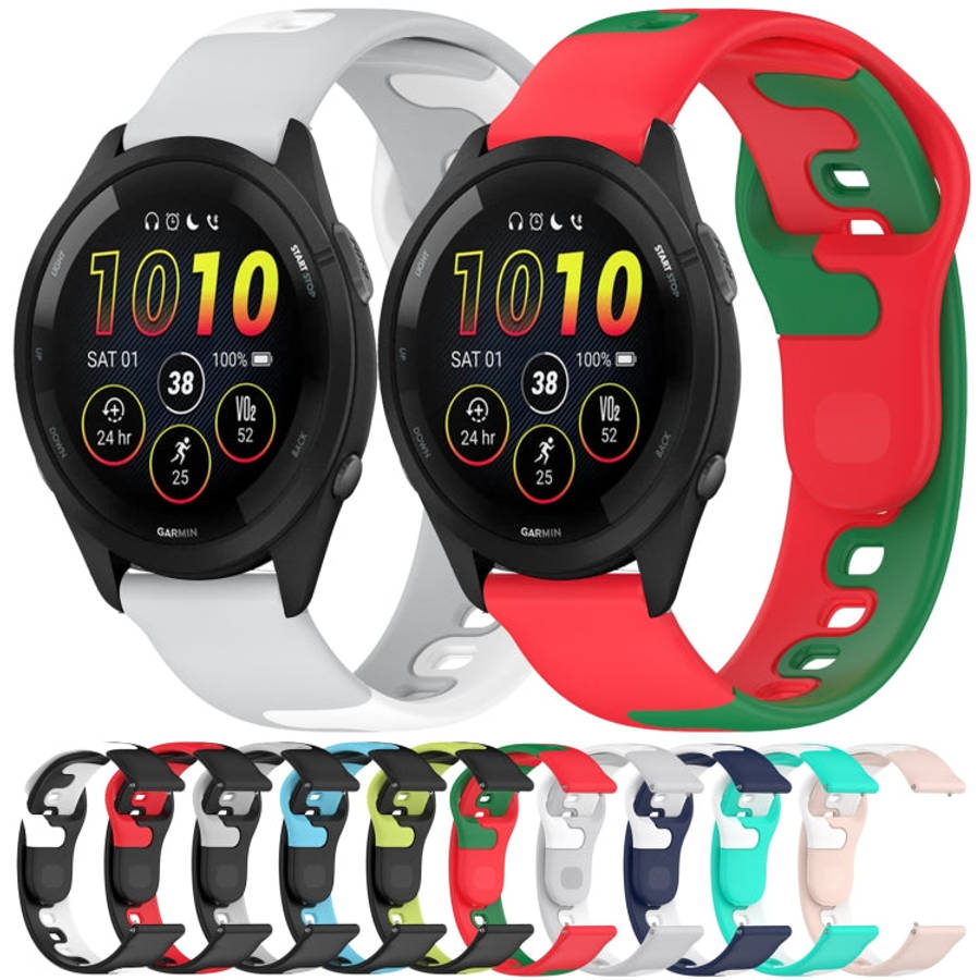 For Garmin Venu 3 22mm Double Color Silicone Watch Band(Pink+White)