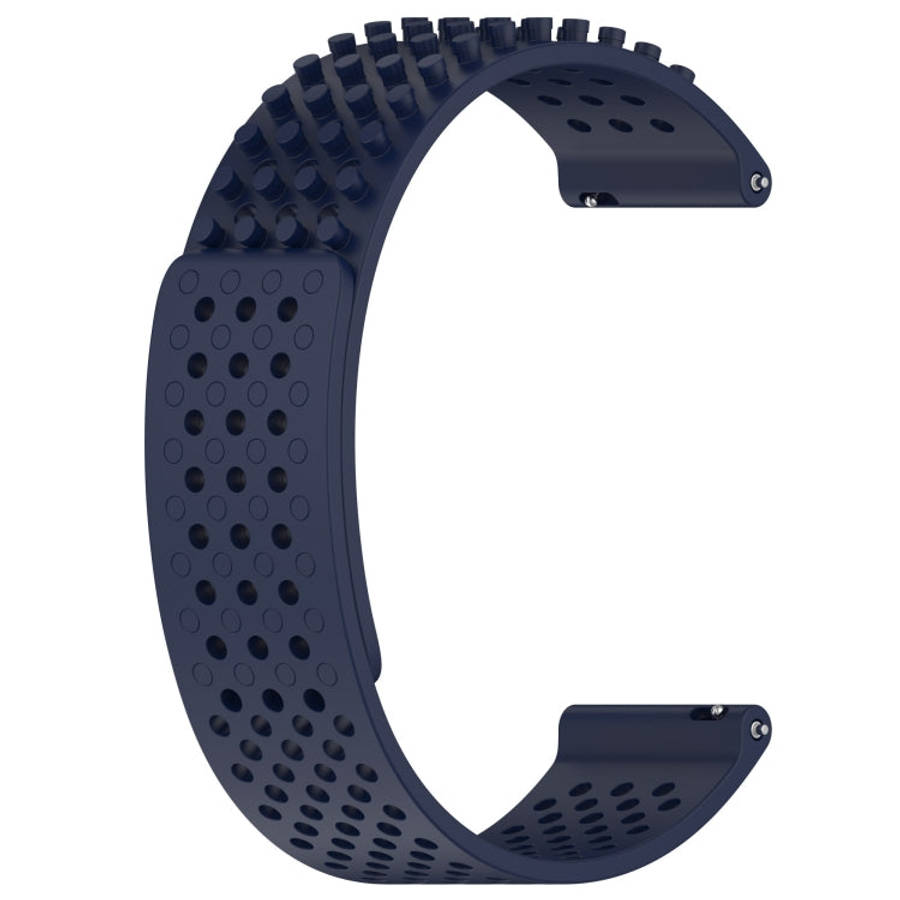 For Garmin Forerunner 245 20mm Holes Breathable 3D Dots Silicone Watch Band(Midnight Blue)