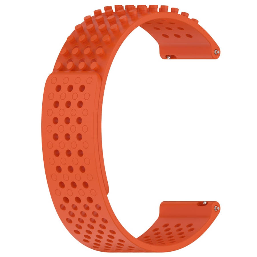 For Garmin Forerunner 255 22mm Holes Breathable 3D Dots Silicone Watch Band(Orange)