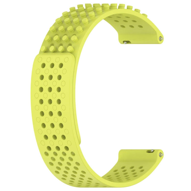 For Samsung Gear S3 Frontier 22mm Holes Breathable 3D Dots Silicone Watch Band(Lime Green)