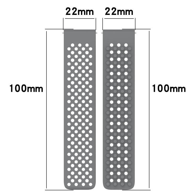 For Samsung Gear S3 Frontier 22mm Holes Breathable 3D Dots Silicone Watch Band(Grey)