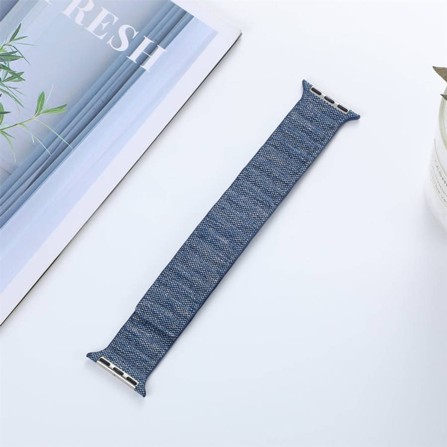 For Apple Watch 7 41mm Denim Magnetic Watch Band(Blue)