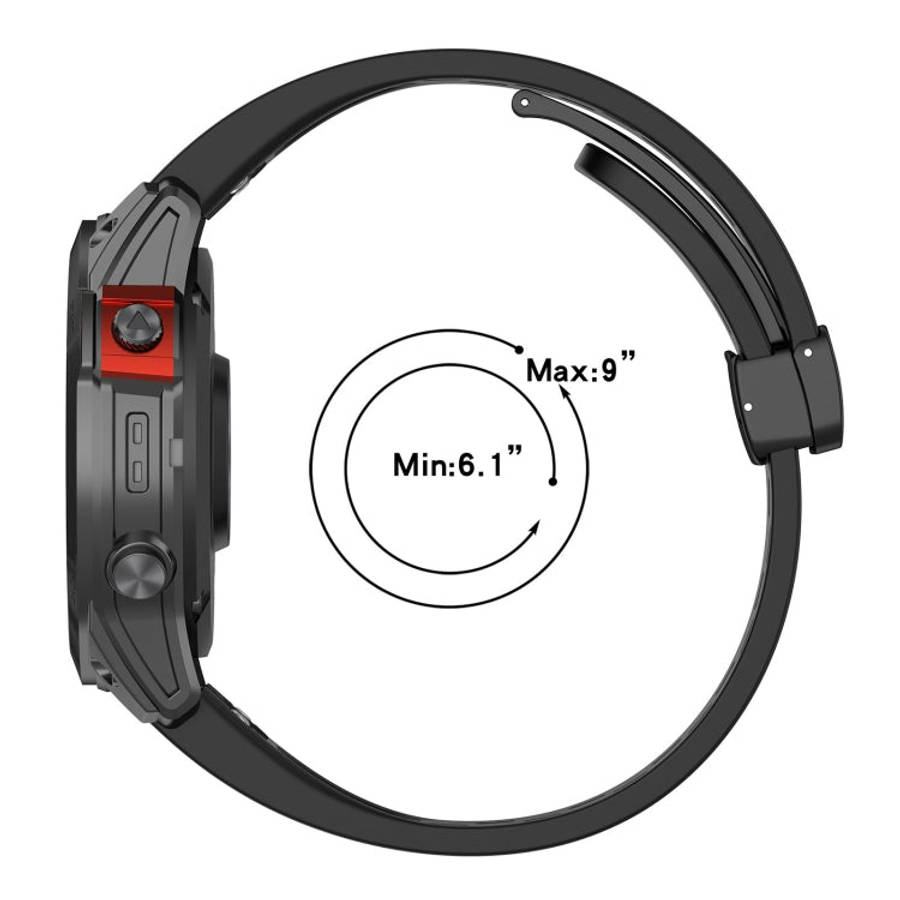 For Garmin Tactix 7 Pro Hole Folding Buckle 26mm Silicone Watch Band(Pink)