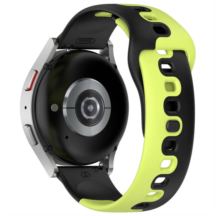 For Samsung Gear S3 Classic / Frontier 22mm Double Color Silicone Watch Band(Black+Green)