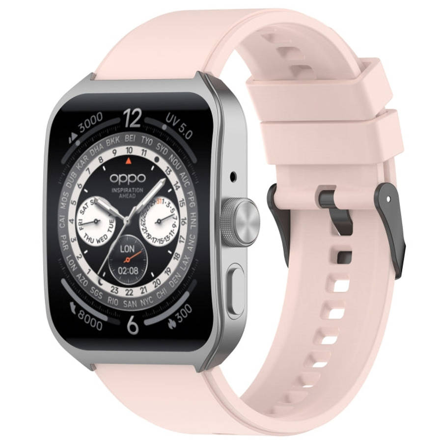 For OPPO Watch 4 Pro 22mm Solid Color Silicone Watch Band(Pink)
