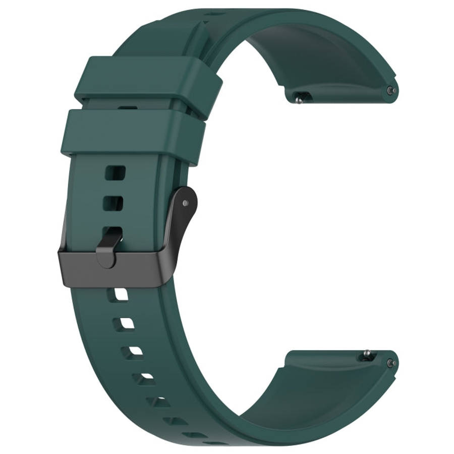 For OPPO Watch 4 Pro 22mm Solid Color Silicone Watch Band(Dark Green)