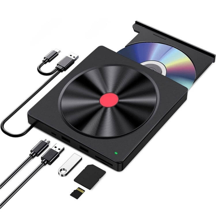 052 USB + Type-C DVD Burner Readable SD / TF Card DVD-RW Recorder PC External Optical Drive