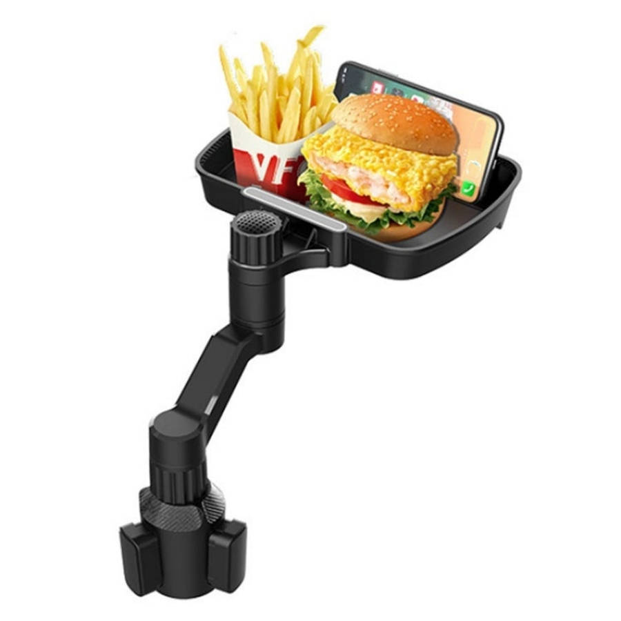 D09 Mobile Phone Stand Plastic Car Cup Holder Mount Food Snack Rotation Tray